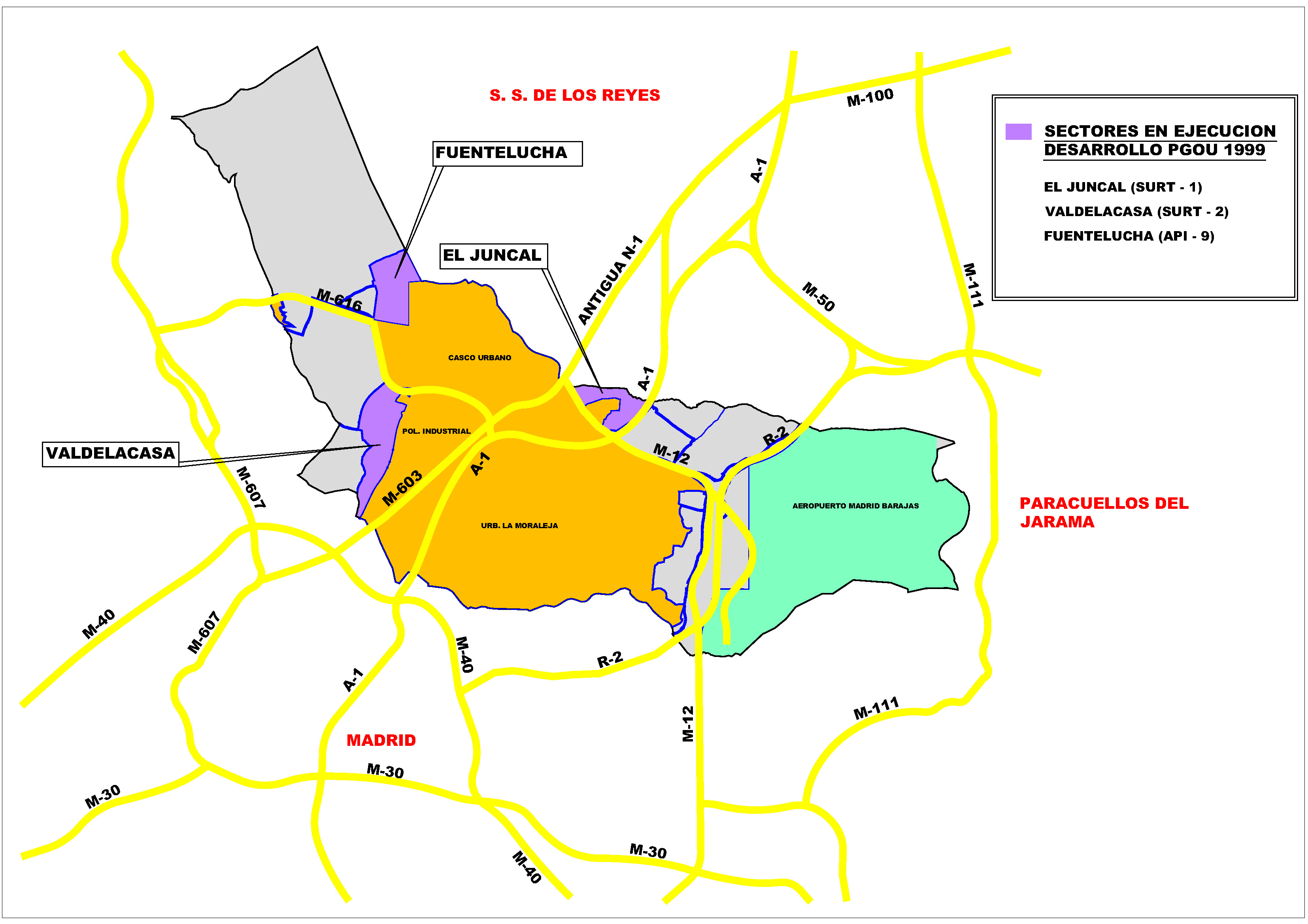 Mapa desarrollos urbanísticos en ejecución