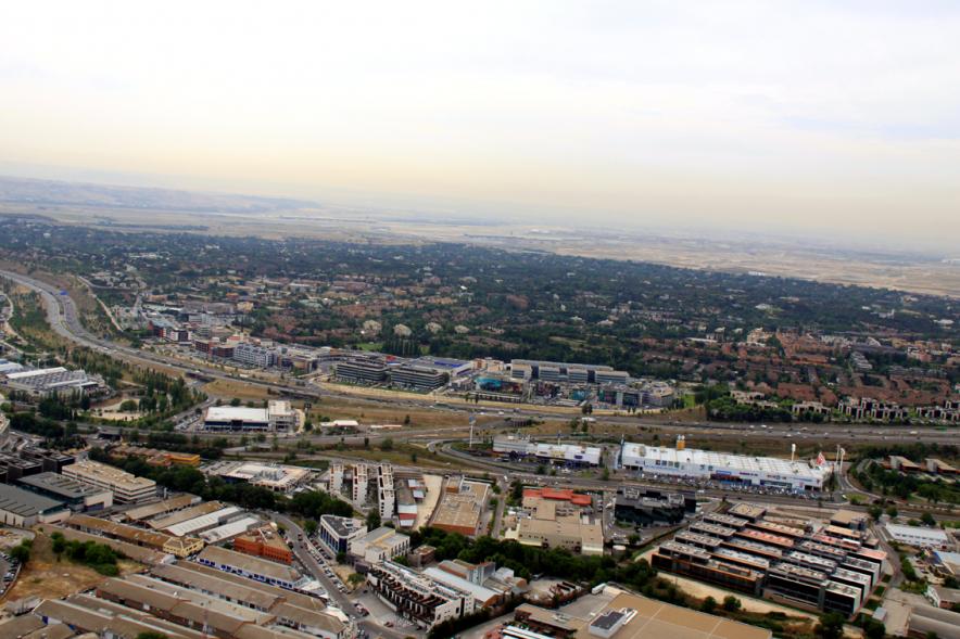 Vista aérea del polígono industrial de Alcobendas 2